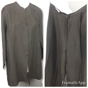 Eileen Fisher // sz small 2 piece linen silk suit